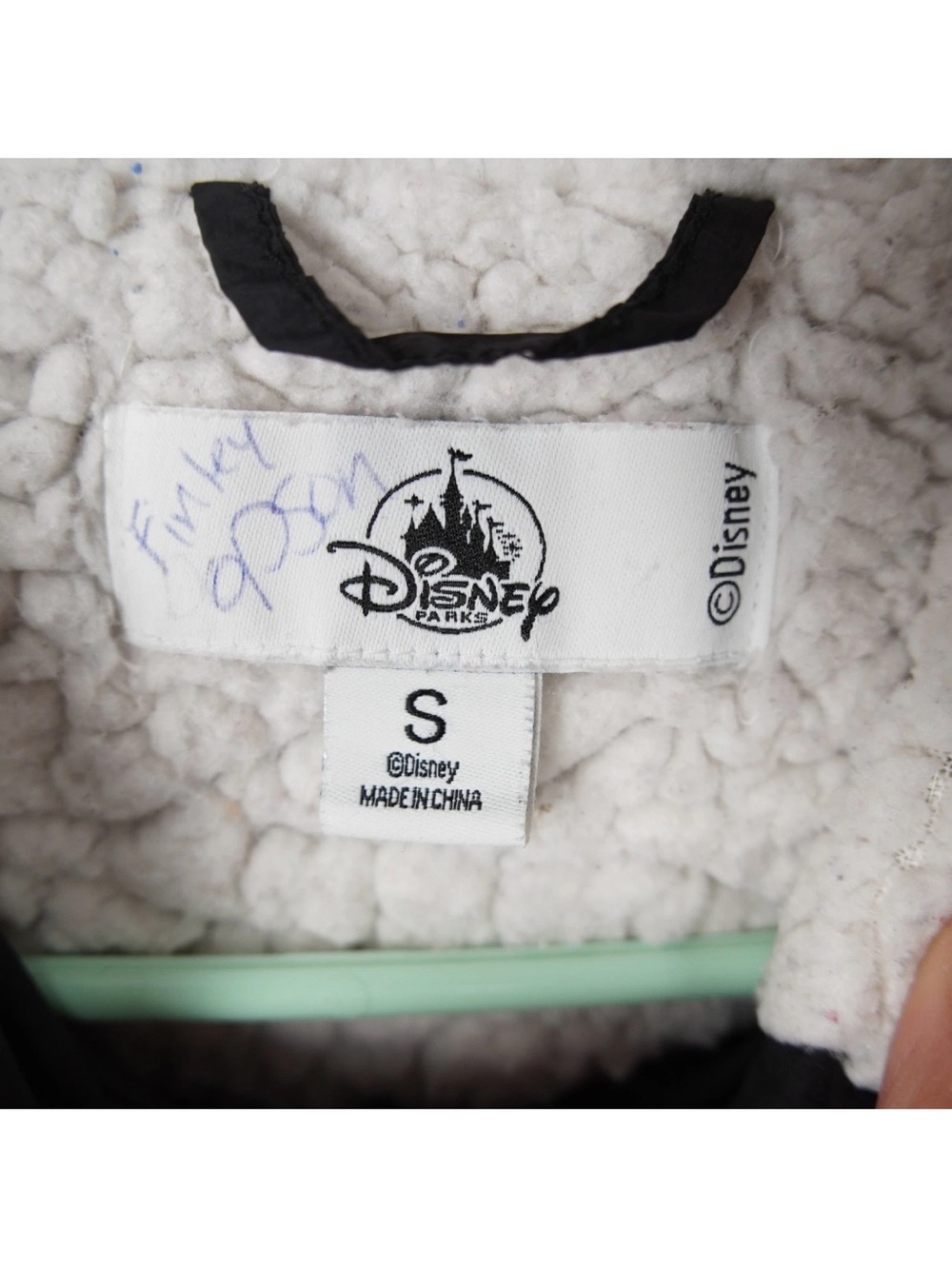 Disney Parks Quilted Mickey Mouse Ears Hooded Sherpa Jacket Womens Small Black - Picture 9 of 15